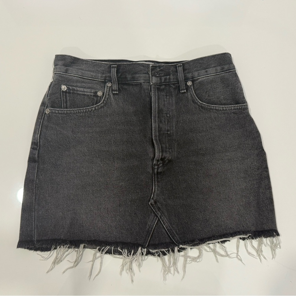 Agolde Charcoal Mini Skirt - Picture 2 of 5